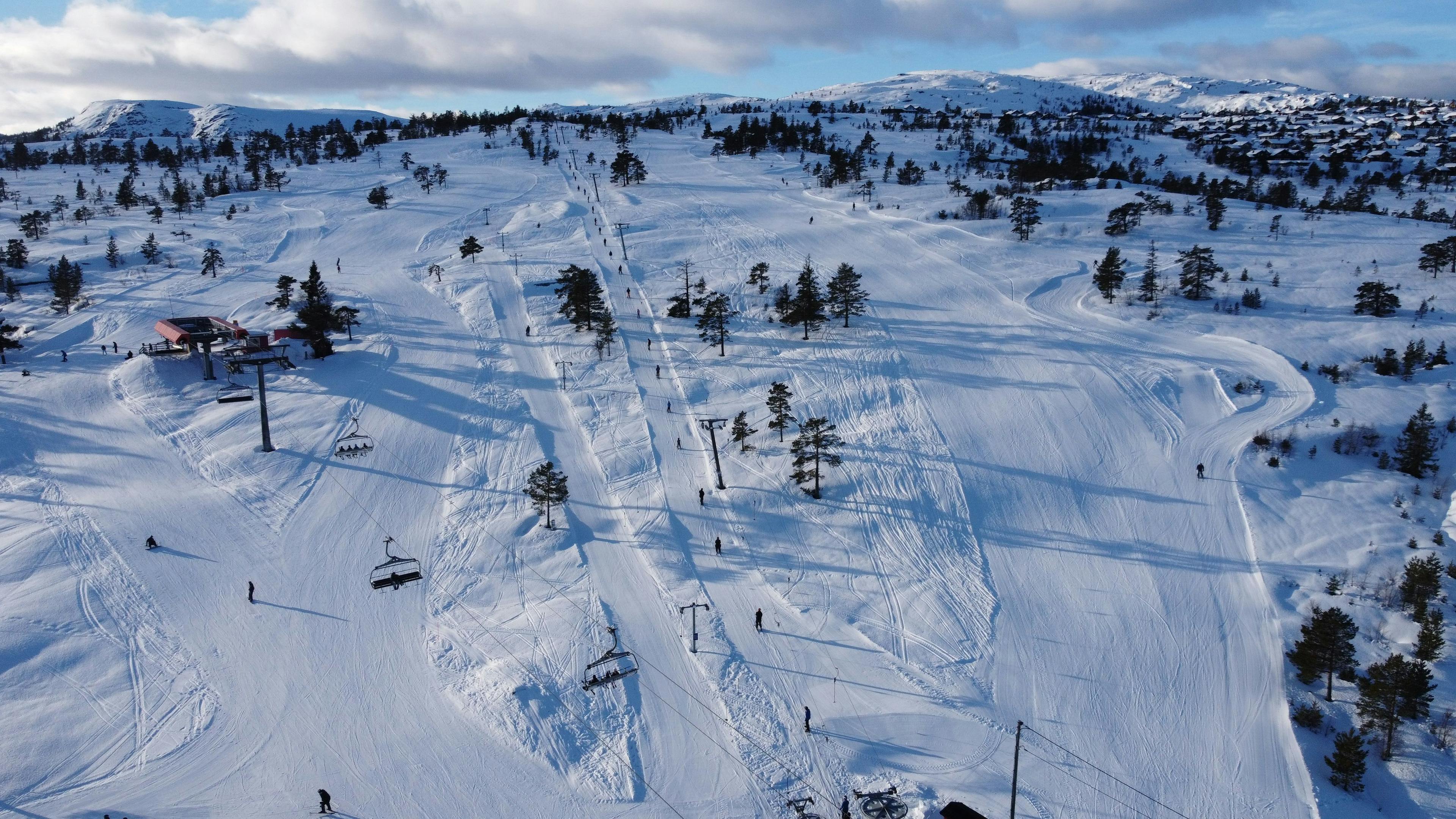Drone photo of ski lifts
